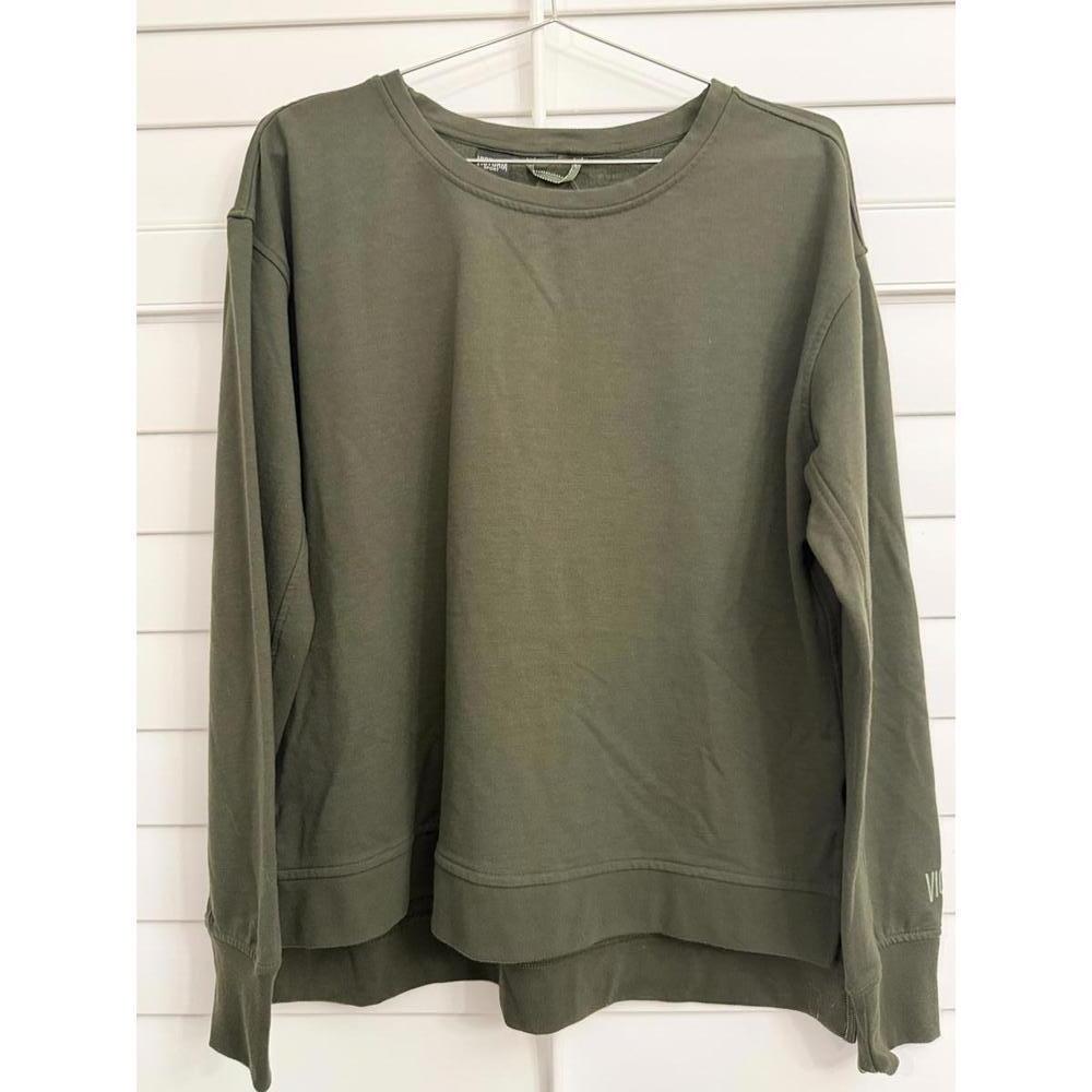 Victoria sport olive green crewneck sweatshirt with back cutout size Medium